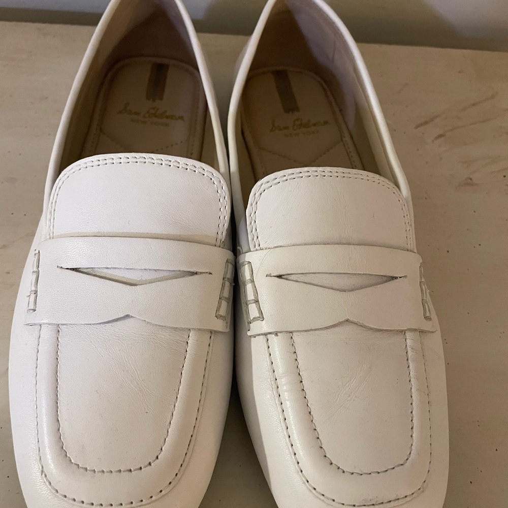 Sam Edelman white leather Loafers size 7